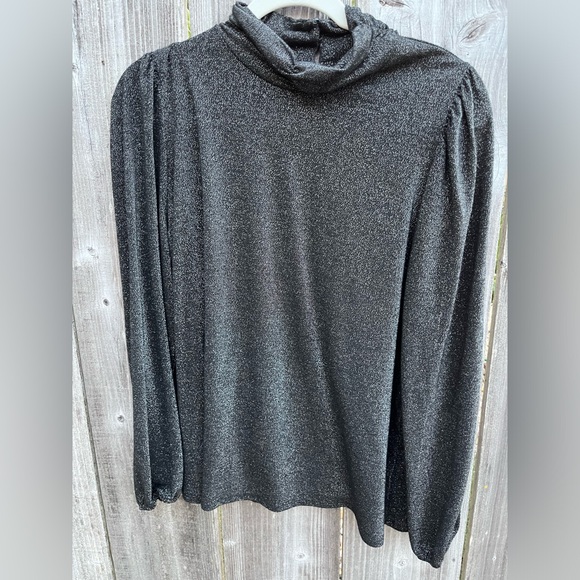 Black and Silver Sparkle long Sleeve Top - Picture 1 of 5